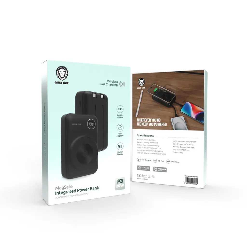 Green Lion MagSafe Integrated Power Bank 20000mAh PD 20W.webp