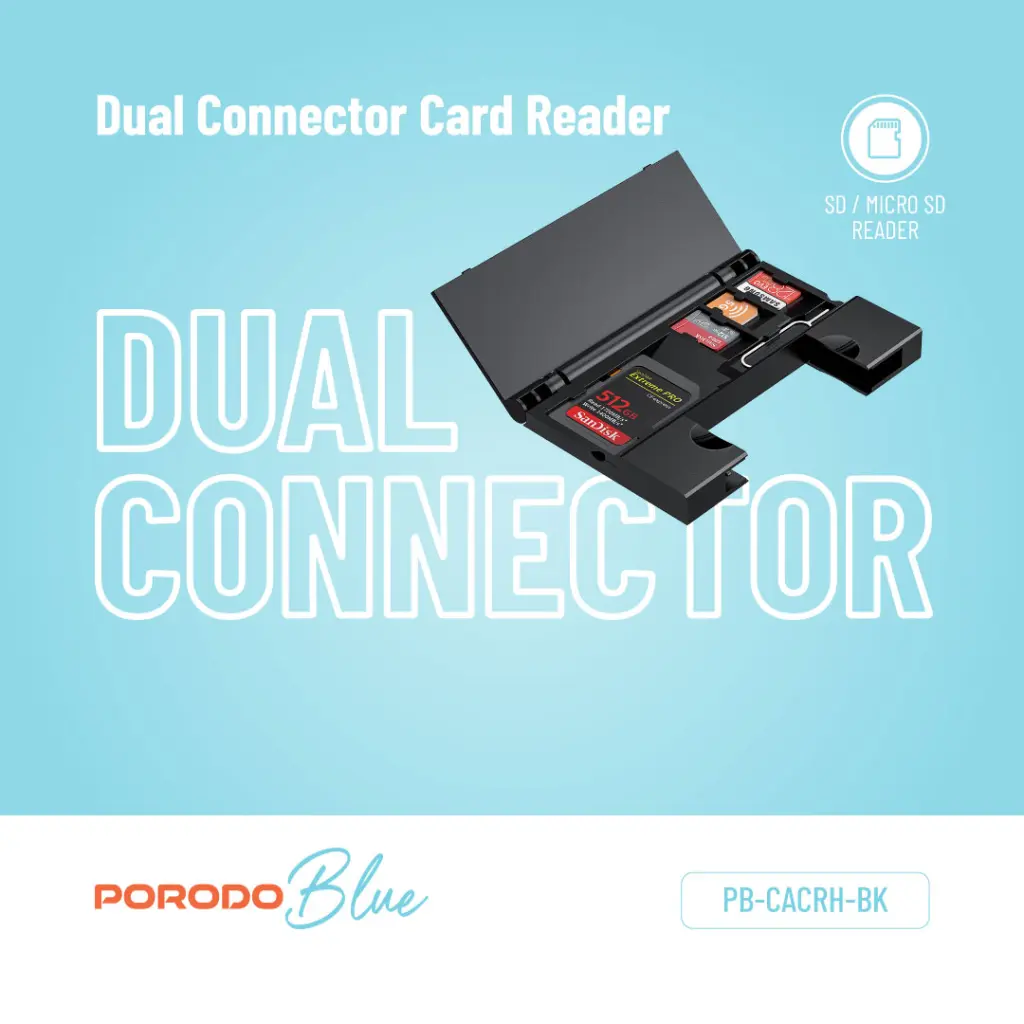 Porodo Blue 2-in-1 Card Reader with Card Holder (4).webp
