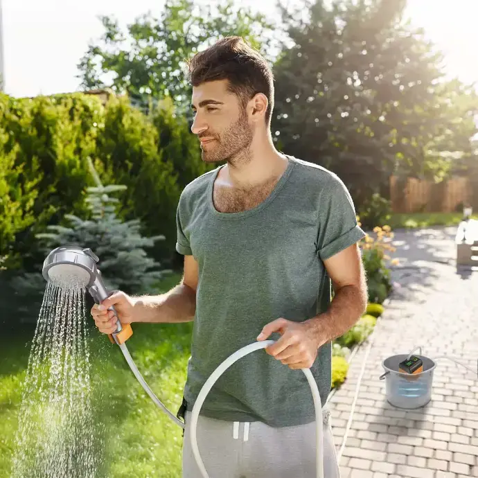 Porodo Lifestyle Portable Electric Shower Pump - Orange (6).webp