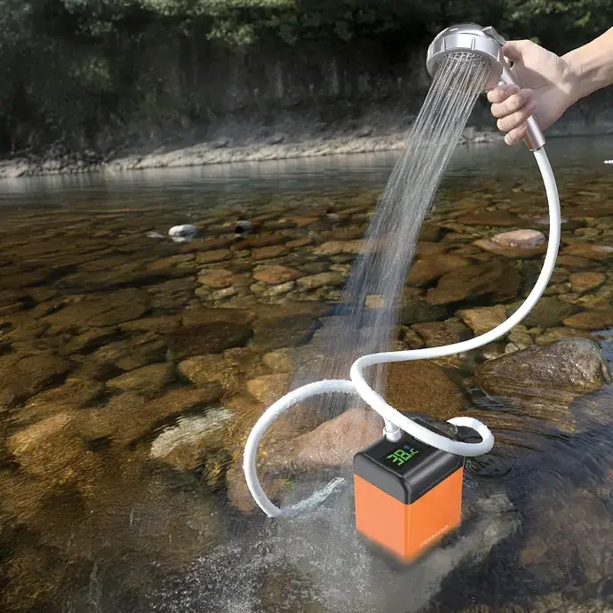 Porodo Lifestyle Portable Electric Shower Pump - Orange (5).webp