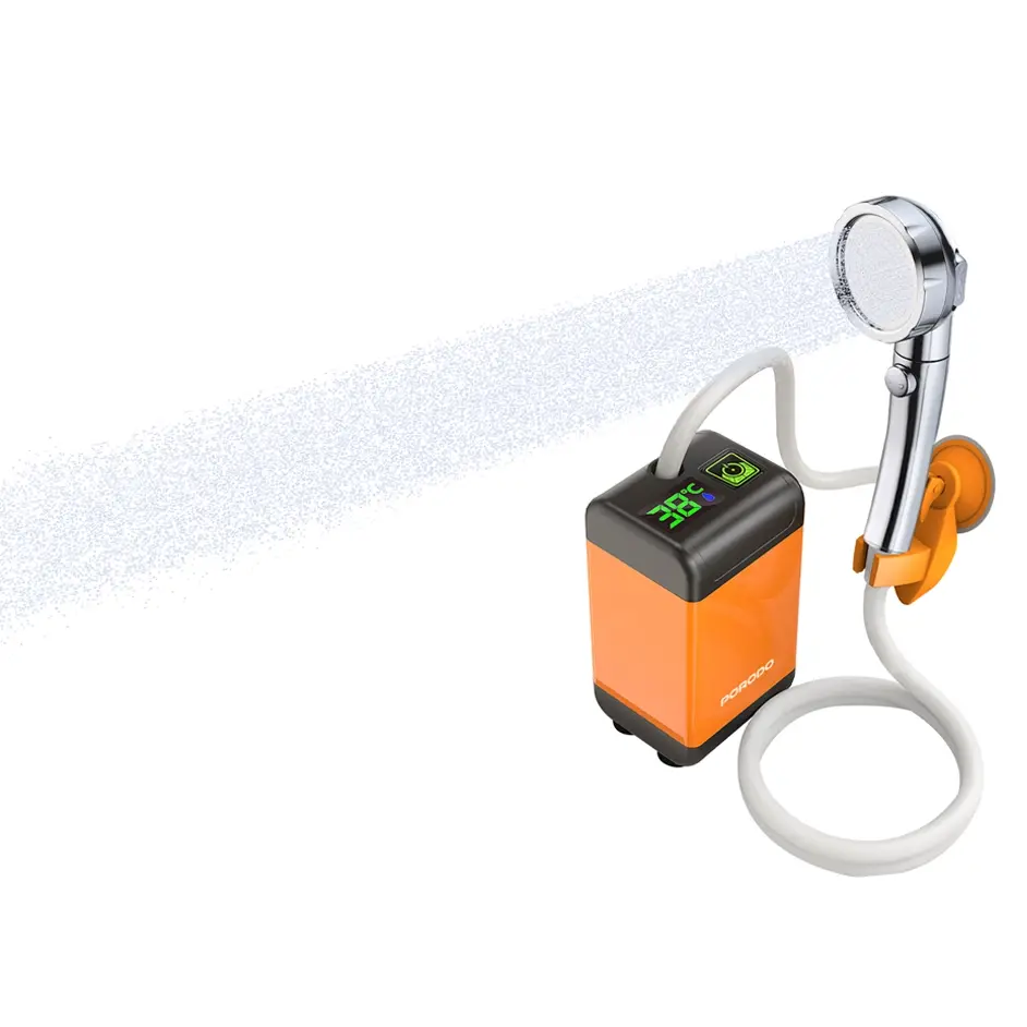 Porodo Lifestyle Portable Electric Shower Pump - Orange.webp