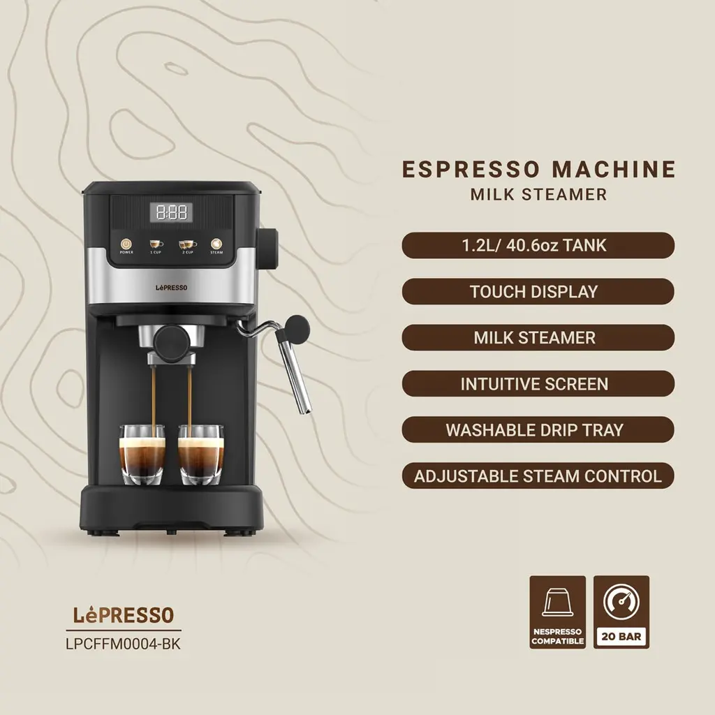 Lepresso Suprema Espresso Machine - Black (1).webp