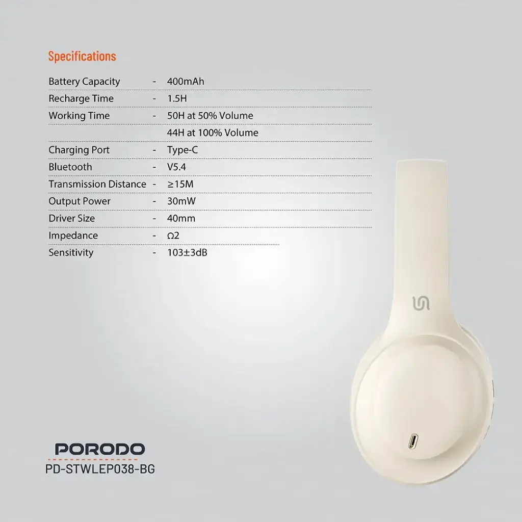 Porodo Soundtec PRIMO Wireless Headphone .webp