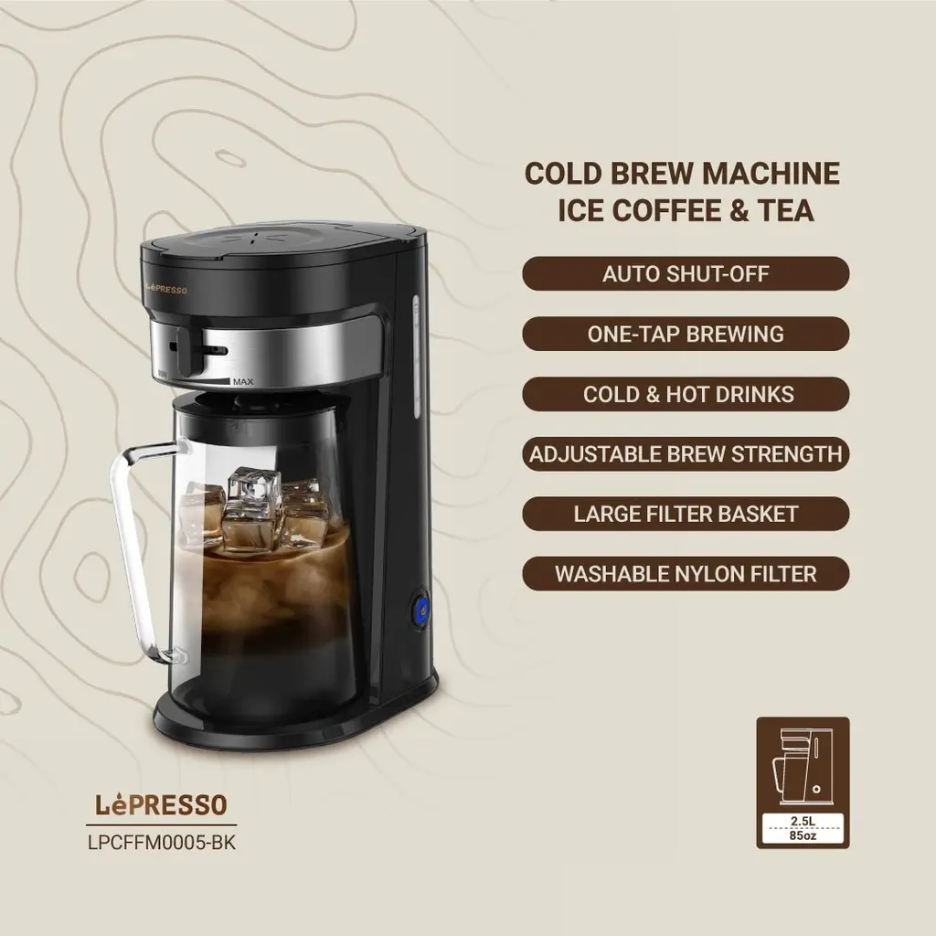 LePresso Cold Brew Machine Ice Coffee & Tea - Black (6).webp
