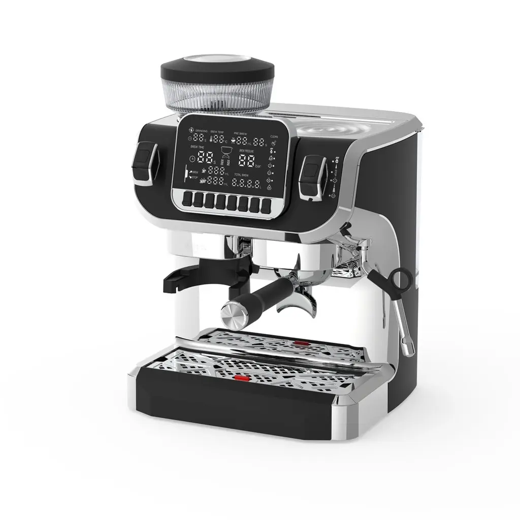 Lepresso Espresso Coffee Maker With Bean Grinder and LCD Display - Black.webp