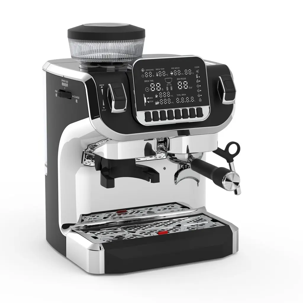 Lepresso Espresso Coffee Maker With Bean Grinder and LCD Display - Black (1).webp