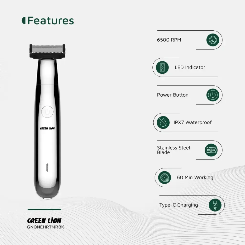 Green Lion One Blade Pro Hair Trimmer - Black (1).webp