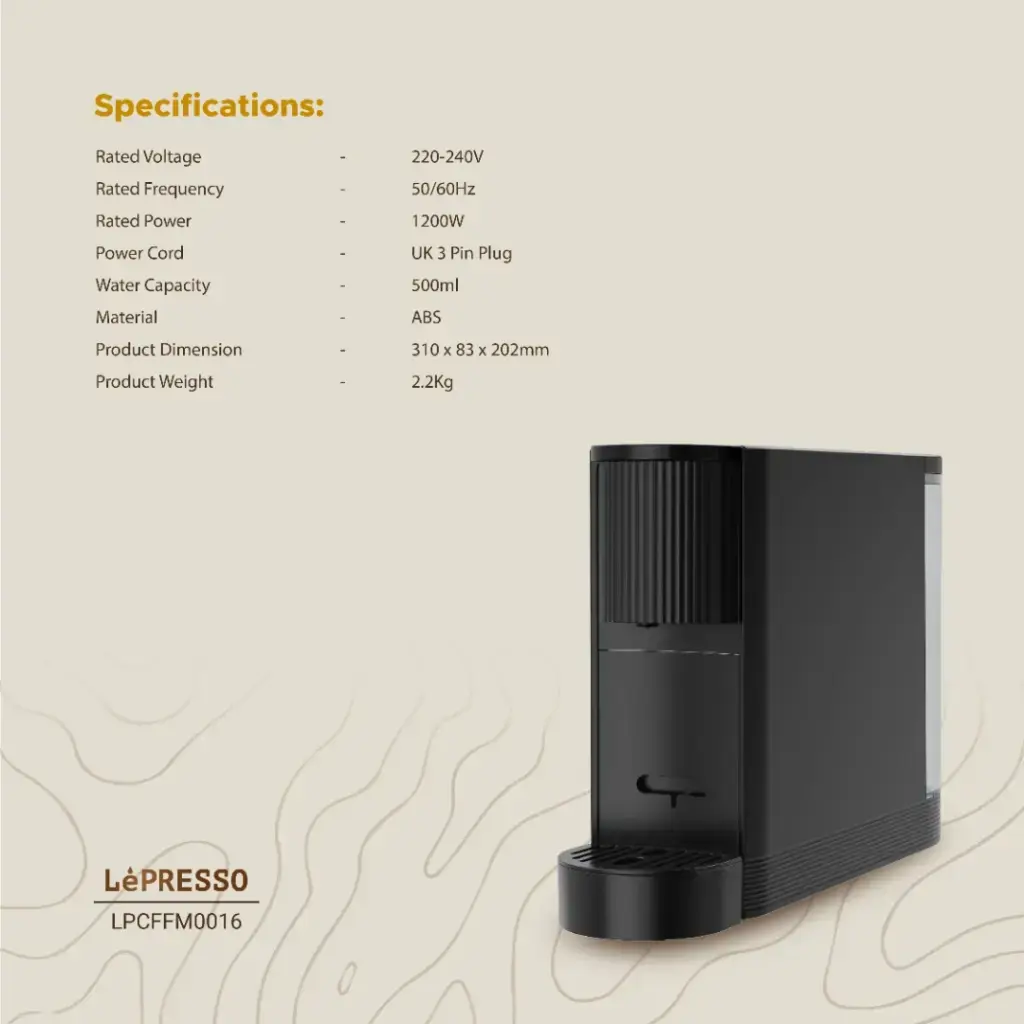 Lepresso Automatic Capsule Coffee Maker - Black.webp