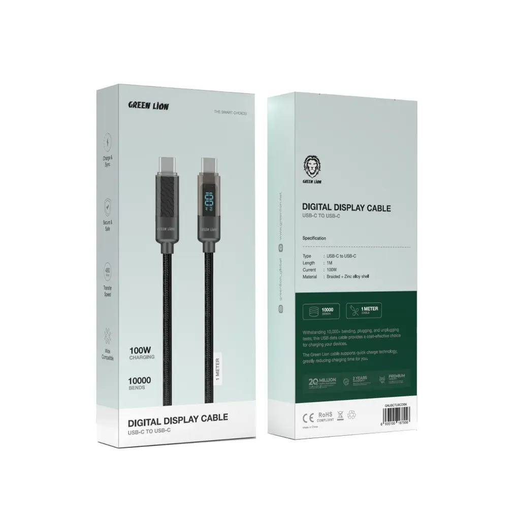 Green Lion Digital Display Cable USB-C to USB-C  - Black.webp