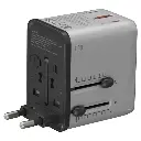 Porodo Mega Volt Universal Travel Adapter - Silver-Black (2).webp