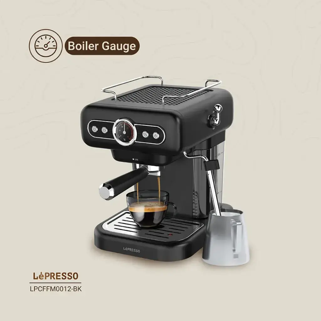 LePresso Retro Espresso Boiler Machine Gauge and Milk Steamer  (6).webp
