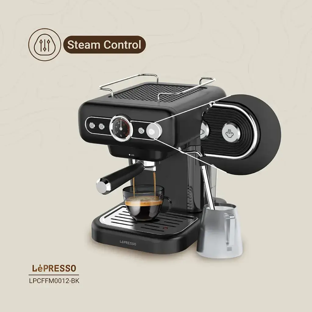 LePresso Retro Espresso Boiler Machine Gauge and Milk Steamer  (2).webp