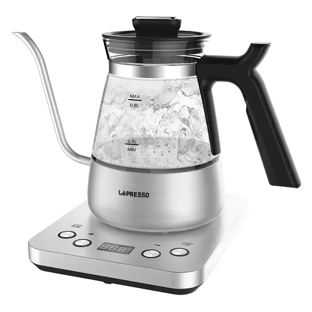Lepresso BrewWave Gooseneck Electric Kettle with Keep Warm Mode - Sliver.webp