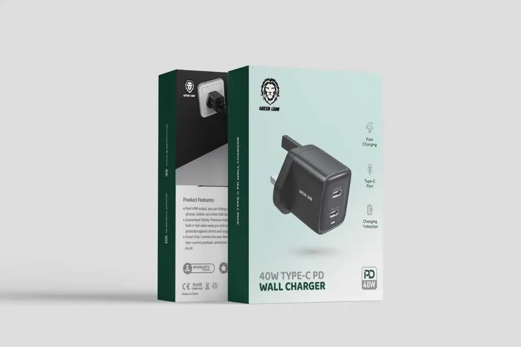 [GN40W2PDWCBK] 40W Type-C PD Wall Charger , Fast Charging (_Black).webp