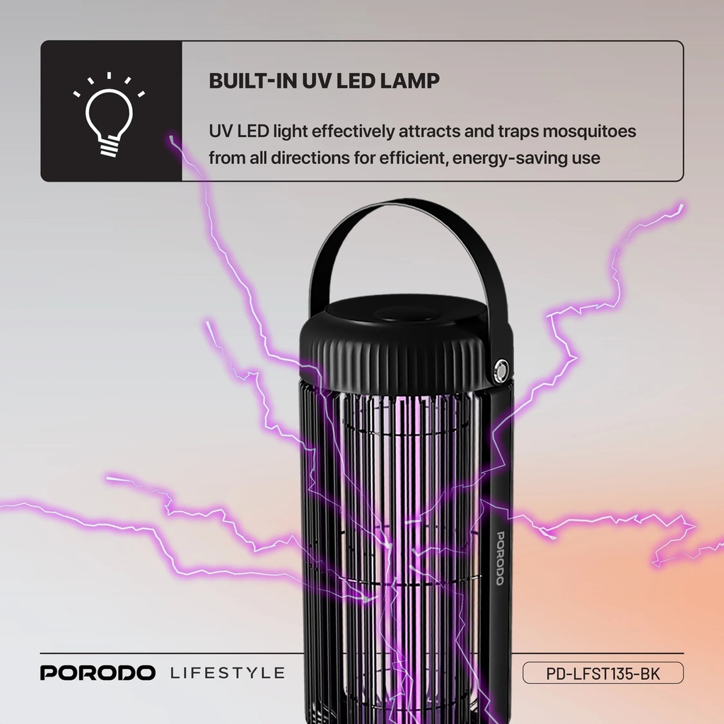 Porodo Lifestyle Insect Killer - 360° UV LED Trap & Light