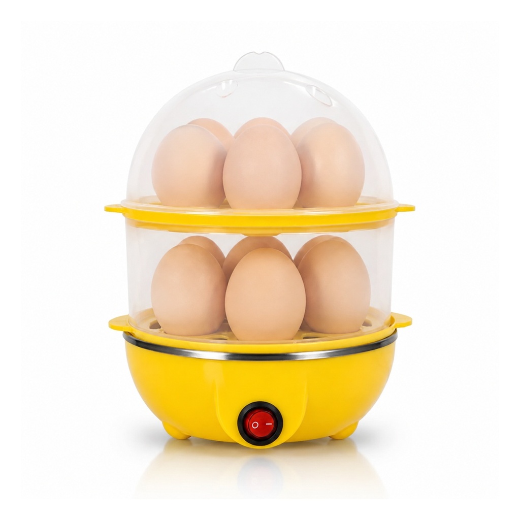 KRAWN KW-48003 14-Egg Steamer in Golden Yellow