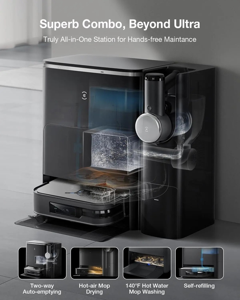ECOVACS DEEBOT X2 COMBO Truly All-in-One Dual Auto-Empty Station
