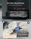 60°C (140°F) Hot Water Mop Washing & Hot Air Drying Technology