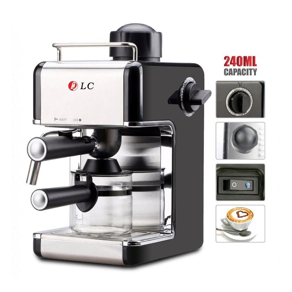 DLC-CM7308 240ml Capacity Component Controls & Cappuccino Frother Breakdown