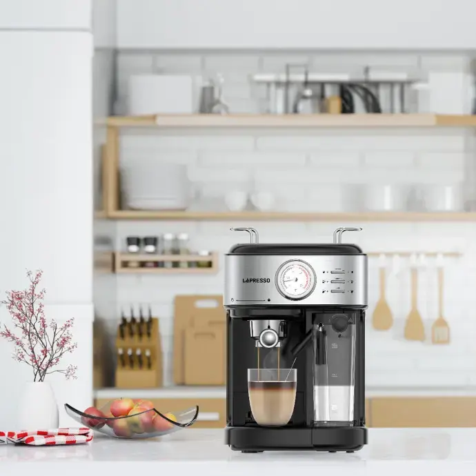 LePresso Coffee Machine 20 Bar Powerful Pressure Pump With Capsule Filter and Funnel - Black (4).webp