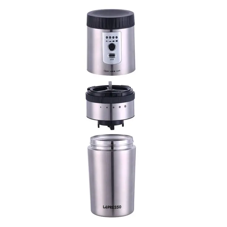 Lepresso Portable Mug Burr Grinder Coffee Maker LPGCMSM