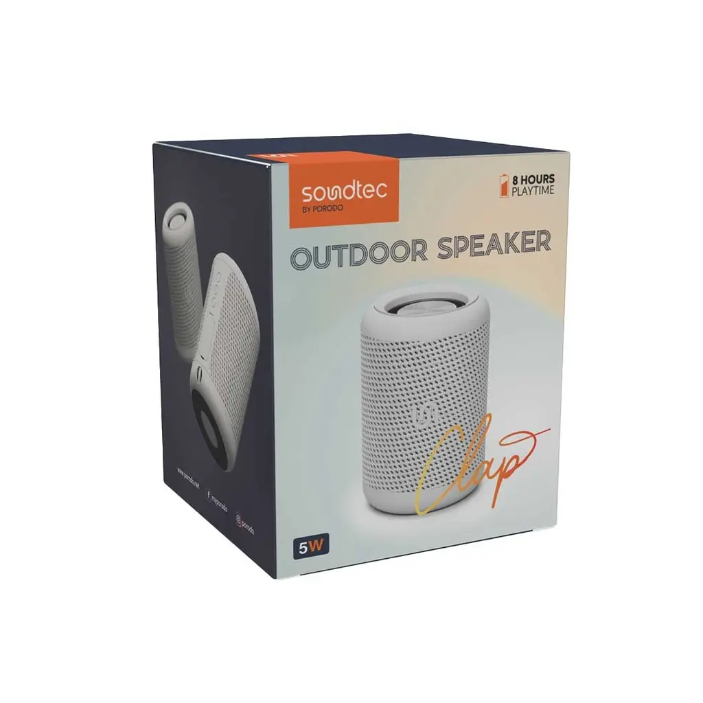 Porodo Audio & Speaker Soundtec Waterproof IP65 Portable Bluetooth Speaker Deep Bass Gray [PD-STWPBS-GY].webp