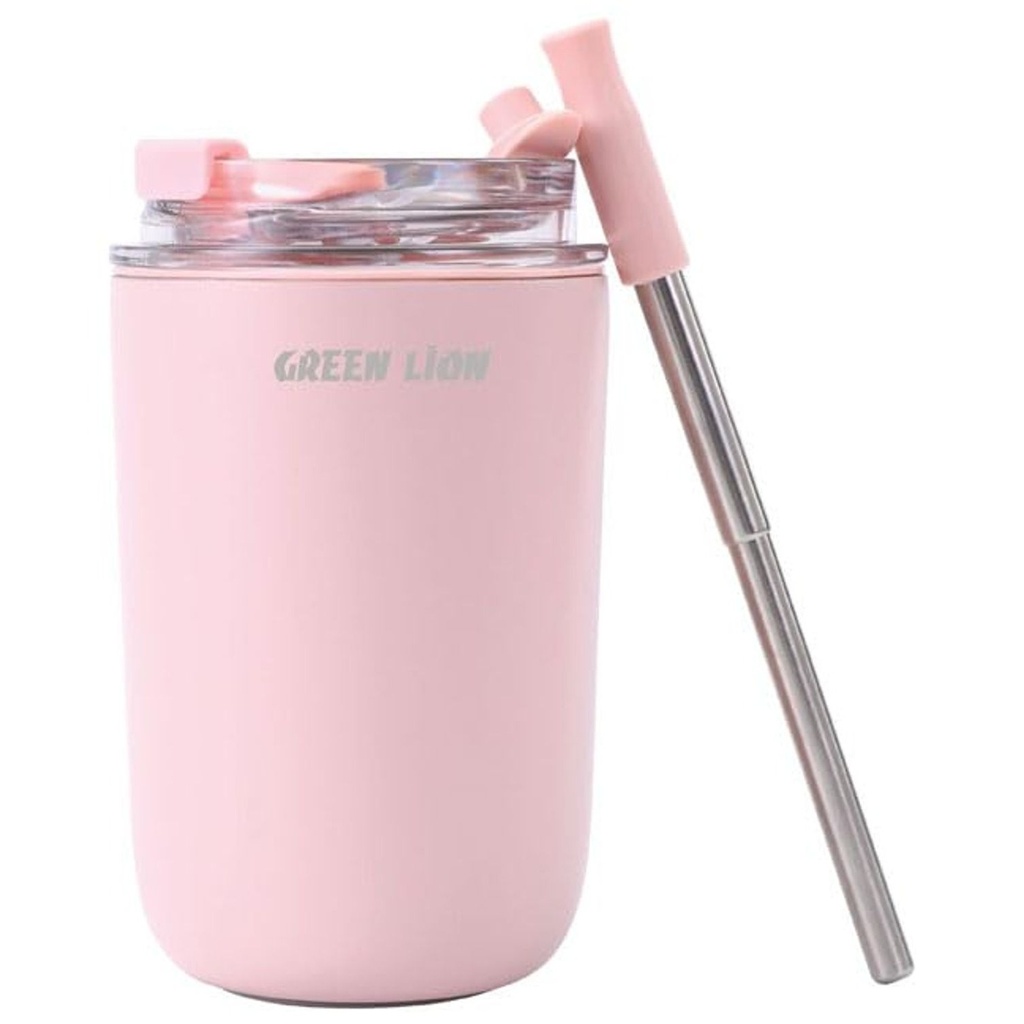 [GNVATMUG280PK] Green Lion Vacuum Travel Mug Lite - 280 ML-Pink GNVATMUG280PK