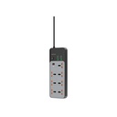 Porodo 7-1 Power Socket with Universal AC Output 4C 3M Length-Grey PDFWCH099GY