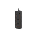 Porodo Blue 6 AC Power Socket With X2 USB-C X4 USB-A Port UK (3m wire) Black PBFWCH033BK