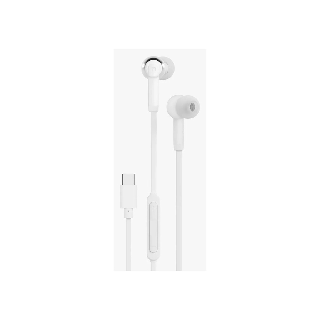 [PDST6403WH] Porodo Soundtec Wired Type C In Ear Earphone with Mic-White PDST6403WH