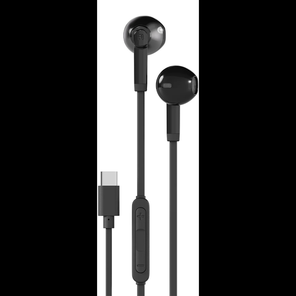 [PDST6403BK] Porodo Soundtec Wired Type C In Ear Earphone with Mic-Black PDST6403BK