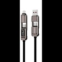 Porodo 4-1 Cable with 240W Digital Display-Grey PD240WDDGY