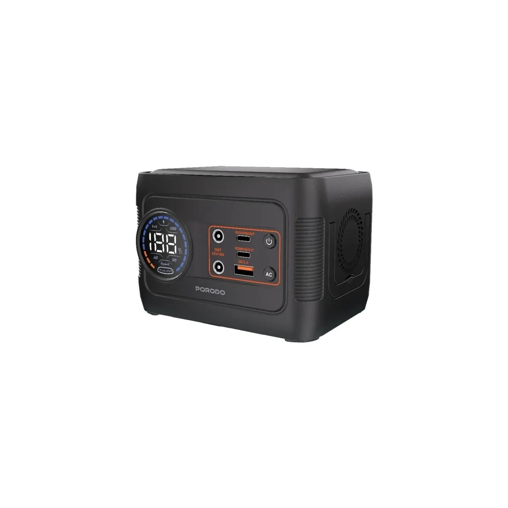 [PDD150GYBK] Porodo Portable 76.96Wh Power Station With Wireless Charger-Grey/Black PDD150GYBK