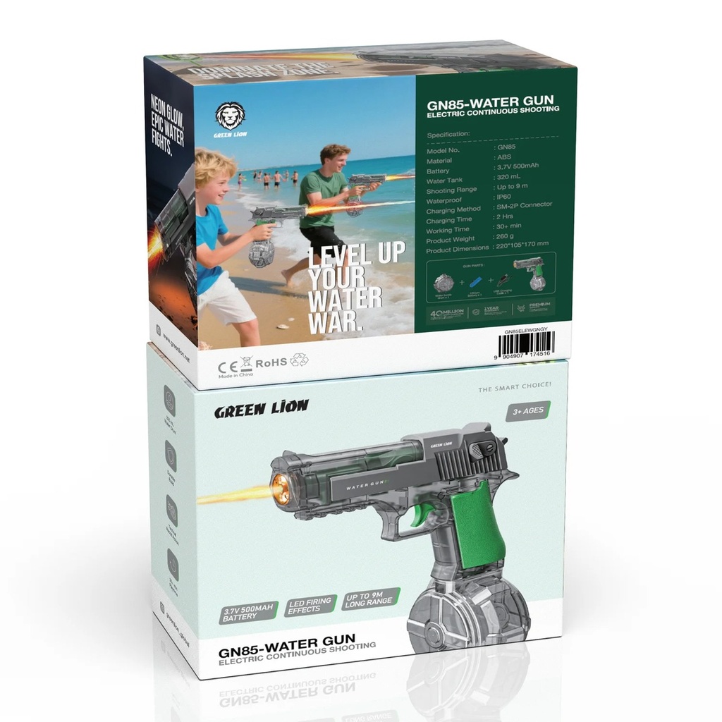 Green Lion GN85 Electric Continuous Water Gun - Grey (GN85ELEWGNGY)