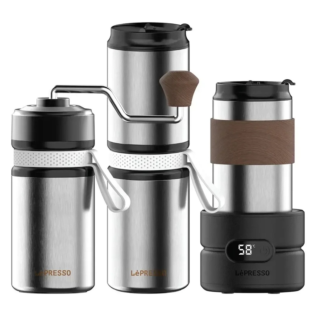 [LP4IN10CFFSSL] LePresso Grindgo Quattro 4-in-1 Outdoor Coffee Set - Silver (LP4IN10CFFSSL)
