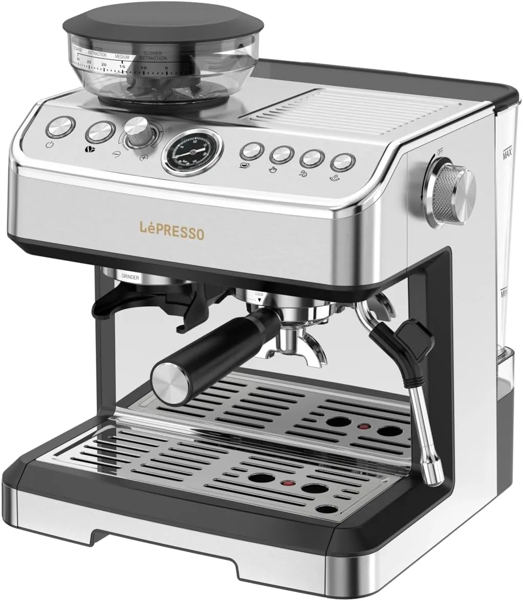 LePresso 2380W Dual Boiler Espresso Machine with Grinder 20-Bar LPCFFM0038