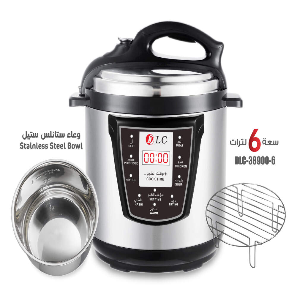 6 liter electric pressure cooker with grill rack DLC-38900-6