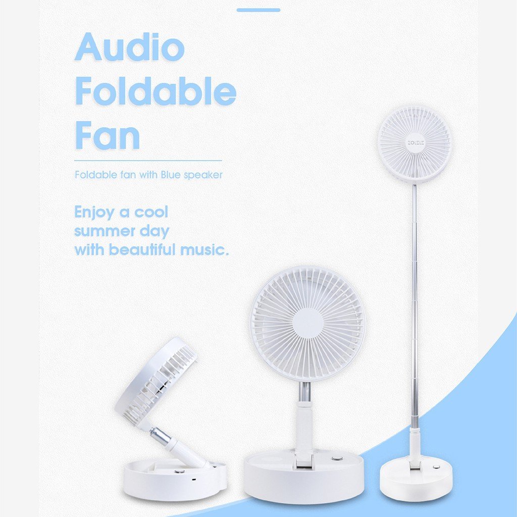 Rechargeable and foldable fan with bluetooth headphone 7200mah 180 18650ZOLELE P10S