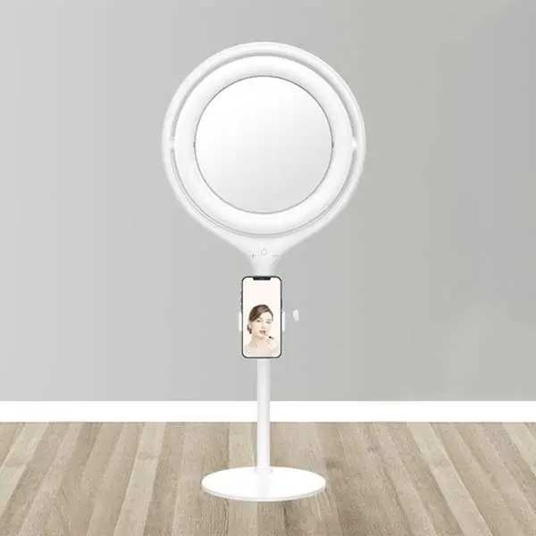 Mirror with light, remote and stand for Xiaomi S12 phone - black