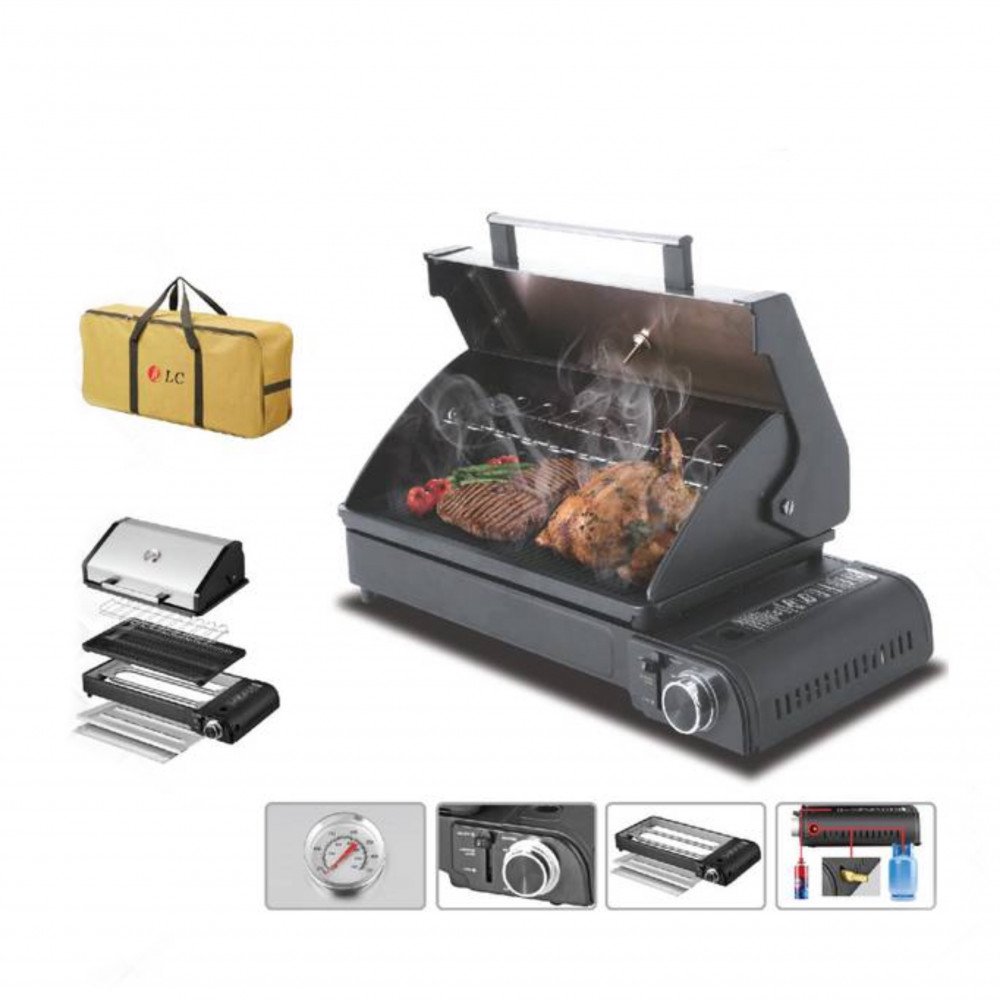 Portable and multi-purpose gas grill with travel bag DLC-P3413