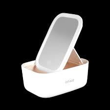 صندوق حفظ وتعقيم أدوات المكياج والحلاقة مع مرآه ومصباح InFace UVC Cosmetic Mirror Box