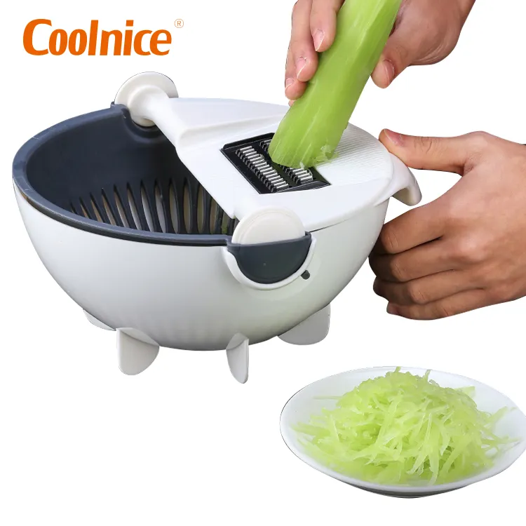 أداة مطبخ 9 في 1 متعددة الإستخدامات New 9 in 1 Multifunctional Food Strainer Fruit Colander Vegetable Julienne Slicer Grater
