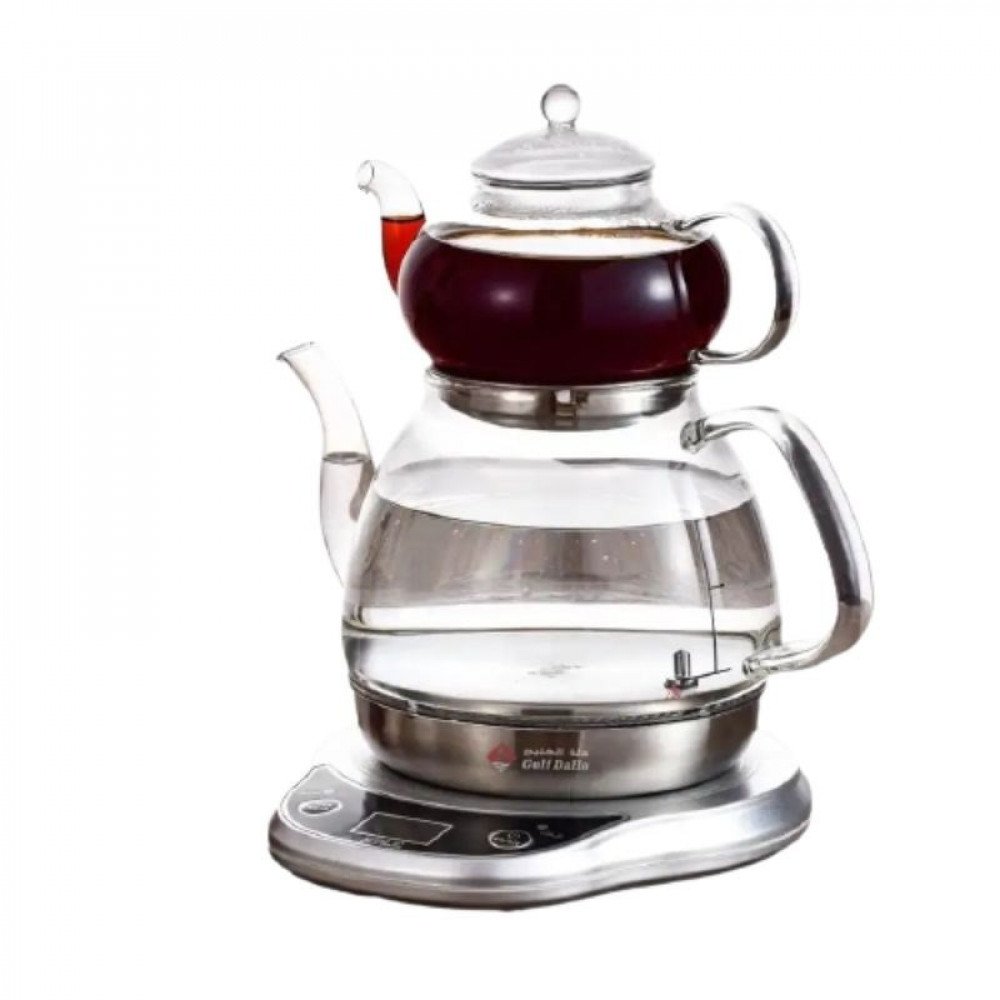 إبريق إعداد الشاي التركي 2 في 1 Gulf Dalla Transparent Tea Maker Set 1000 Watts - GA-9871