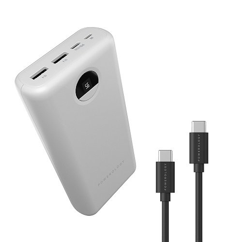 باورولوجي باورولوجي للشحن السريع 30000  مللي أمبير PD 45  وات أبيض PPBCHA07-WH