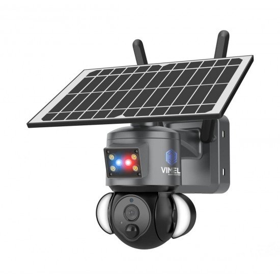 SIM card 4G Solar Battery Powered Floodinght PTZ Camera