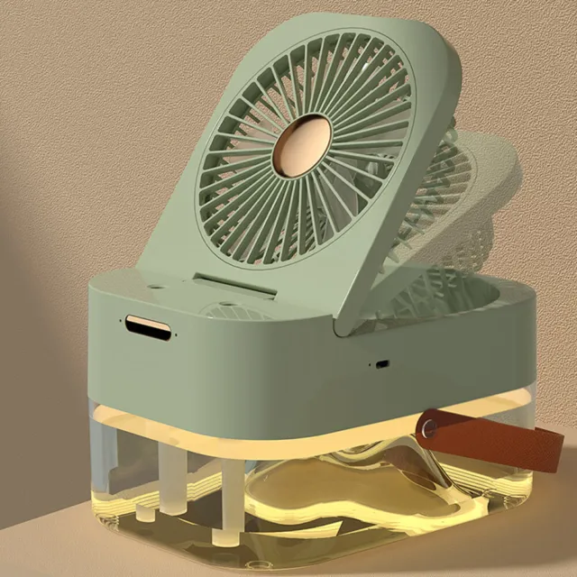 Dual spray Night light water mist air conditioner fan with