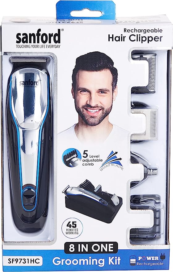 ماكينة حلاقة شعر بعدة رؤس قابل للشحن 8 في 1 من SANFORD SF9731HC