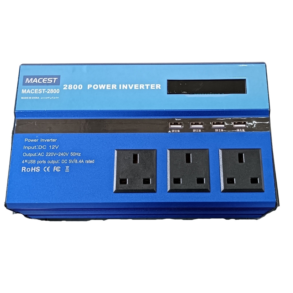 محول طاقة من بطارية السيارة Macest Power Inverter واط 2800