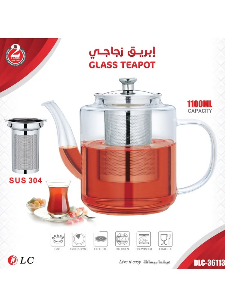 36113 DLC GLASS TEA POT 1.1L