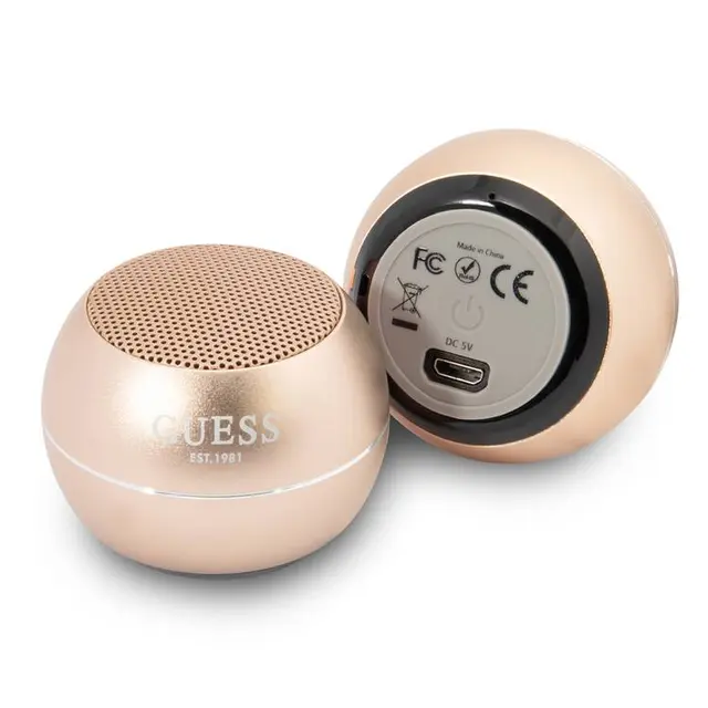 GUWSALGED Mini Aluminum Bluetooth Speaker, 3 Watt, 300 mAh Battery, Gold